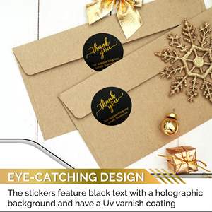 Etiquetas Autoadhesivas Negras Impermeables de 2 Pulgadas, Pegatinas de Agradecimiento por Apoyar Mi Pequeña Empresa - Product Image 3