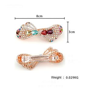 Horquilla de primavera con diamantes de imitación, horquilla con lazo de cristal colorido, joyería elegante para el cabello de mamá, pinza de pelo de aleación de gran tamaño - Product Image 2