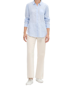 Chemise décontractée en popeline de coton pour homme, manches longues, col rabattu, couleur unie, infroissable, respirante, idéale pour le printemps - Product Image 1