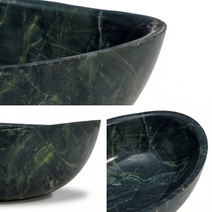 Bañeras Ovaladas Modernas de Lujo Hechas a Medida, Exclusivas de Mármol Verde Alpi Verde San Denise, Independientes para Baño, Hotel o Villa - Product Image 3