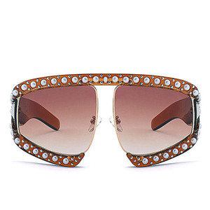 Nuevas Gafas de Sol de Lujo para Mujer, Montura Grande, Cristal Cuadrado, Estilo Perla, 2021 - Product Image 5
