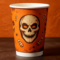 Gobelet à double paroi Jack O Lantern, parfum citrouille, en papier kraft, isolé, jetable, 12 oz, fabricant chinois, prix d'usine