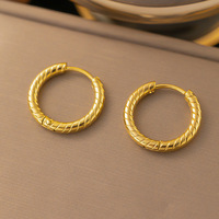 Pendientes de Oro Imitación con Alambres Trenzados y Diseño Abombado, Dijes PVD Estructurados de Capa Gruesa para Fabricación de Joyas, Joyería y Accesorios para Mujer