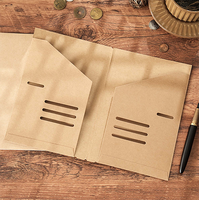 Porte-reçus en kraft noir, porte-documents d'entreprise personnalisé, pochette pour cartes de visite, dossier de rangement pour billets et documents