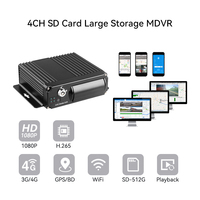 Grabadora de Video DVR Móvil Cmsv6 de 4 Canales para Camiones, H.265, Tarjeta SD, 1080p, 4G, GPS, WiFi, Doble Voltaje 12-36V, Monitor de Estacionamiento