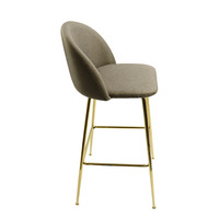 Tabouret de bar haut moderne de luxe pour cuisine et petit-déjeuner, avec pieds en métal doré et assise en tissu, idéal pour salon et chambre à coucher - Vente en gros