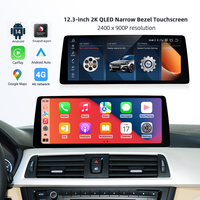 Écran de navigation Android 14 de 12,3 pouces 2400x900 pour BMW F30 F32 F20 F45, cadre ultra fin, prise en charge du CarPlay sans fil, commande vocale