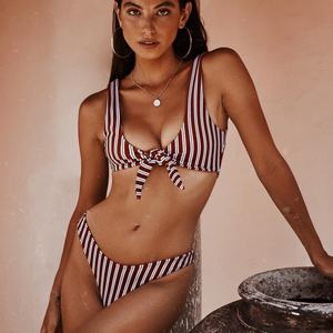 Traje de Baño de Dos Piezas Personalizado 2025 para Mujer, Bikini Halter con Push-Up, Ropa de Playa de Verano de Secado Rápido, Tanga en V - Product Image 3