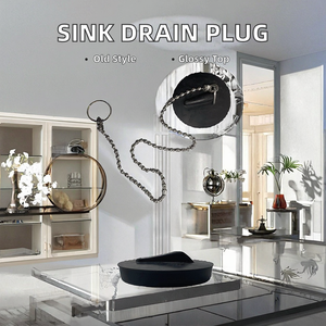 Tapón de Desagüe <span class=keywords><strong>para</strong></span> Fregadero de Cocina <span class=keywords><strong>Cromado</strong></span> de Plástico Moderno, Accesorio de Desagüe <span class=keywords><strong>para</strong></span> <span class=keywords><strong>Lavabo</strong></span>, Tapón de Goma <span class=keywords><strong>para</strong></span> un Drenaje Fácil, Ligero y Práctico - Product Image 4