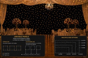 Telón de Fondo LED RGB con Cortina de Estrellas, Luz Blanca Cálida y Azul, Tela Negra con Efecto de Luz de Estrellas para Cabina de Fotos, Escenario, DJ, Control Remoto DMX - Product Image 2