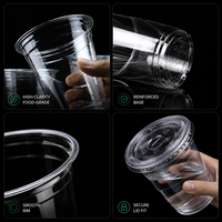 Gobelet jetable en forme de U, impression personnalisée du logo, 16 oz, 32 oz, gobelet en plastique PET transparent pour matcha, café, boissons froides, thé à bulles Boba, avec couvercle.