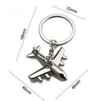 Porte-clés d'avion en acier inoxydable 3D personnalisé, cadeau d'aviation, pendentif, souvenir promotionnel