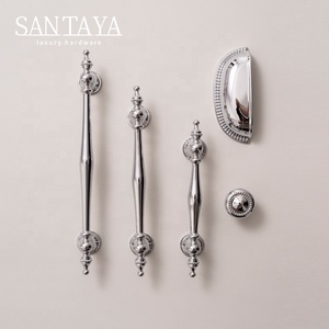 Santaya Chrome Furniture Brass <strong>Handle</strong> Silver Luxury Wardrobe Door <strong>Knob</strong> T-Bar Kitchen <strong>Cabinet</strong> <strong>Pull</strong> Solid <strong>Drawer</strong> <strong>Shell</strong> <strong>Handles</strong> - Product Image 4
