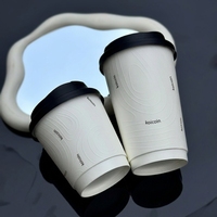 Gobelets en papier kraft brun à double paroi de 90 mm, gobelets à café jetables à fond plat, gobelets à emporter personnalisés