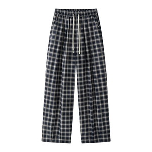 Printemps nouveau style coréen paresseux et décontracté contrastant pantalons décontractés à carreaux lâche et mince pantalons décontractés pour les femmes - Product Image 6