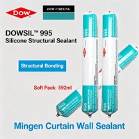 Scellant structurel en silicone neutre haute résistance, résistant aux intempéries, 995, couleur transparente, durée de conservation de 12 mois, construction de rideaux