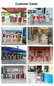 Torniquete de Barrera Abatible con Reconocimiento Facial, Acero Inoxidable, Lector de Tarjetas RFID, Anti-embolse, para Edificios de Oficinas y Estaciones de Metro - Product Image 6