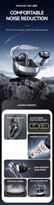 Auricolari Bluetooth M83 con Capsula Spaziale Trasparente, Cancellazione del Rumore, Custodia LED Placcata, Bassi Potenti, Wireless - Product Image 6