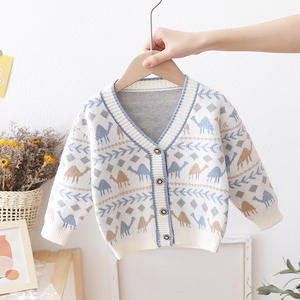 2023 nouveau automne hiver enfants manteau tricoté vestes garçons filles <span class=keywords><strong>pull</strong></span> chaud Cardigans bébé épaissi chandails extérieurs - Product Image 3
