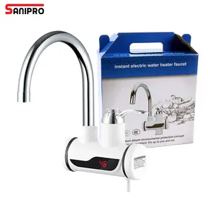 SANIPRO 360 Graus de Rotação Aço Inoxidável Smart Digital Display Tap Cozinha Instant Água Elétrica Aquecedores Fast Heating Faucet