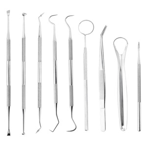 Stainless Steel Dental Tool Set 9 Piece Portable Oral Hygiene Kit For Home Use - Product Image 4
