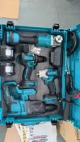 Kit combiné d'outils électriques sans fil 21V sans balais avec 4 outils, 4 batteries, 2 chargeurs et mallette de transport