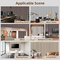 Panneau mural acoustique décoratif moderne en MDF, lattes en bois courbées en noyer, isolation phonique flexible pour la maison