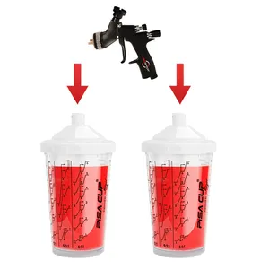 600ml Paint Cup System Disposable Painting Cup For Air Spray Gun 50pcs Mixing Cup and Lid