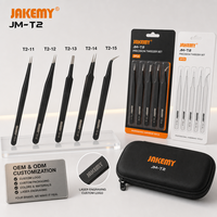 JAKEMY JM-T2 Pinset Presisi ESD Industri Baja Tahan Karat Non-Magnetik Ujung Ultra Halus Perbaikan Jam Tangan Elektronik Mikro DIY CE