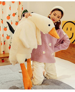Lindo gran ganso blanco almohada encantador juguete de peluche Unisex oso muñeca dormir piernas ganso regalo del Día de San Valentín para niñas cumpleaños - Product Image 2