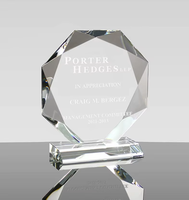 Plaque de trophée personnalisable en cristal K9 transparent poli, imitation antique, forme octogonale, pour cadeaux d'affaires sur mesure