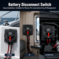 Interrupteur sélecteur de batterie marine ignifuge - Isolateur double banque 4 positions (1-2-Auxiliaire-Off) avec verrouillage de sécurité pour Yacht et VR