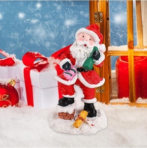 <span class=keywords><strong>Chimenea</strong></span> Navideña de Resina con Estatua de <span class=keywords><strong>Santa</strong></span> Claus, Decoración Navideña para el Hogar, Artesanía de Resina - Product Image 4