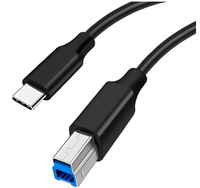 Kabel Printer USB C ke USB-B 3.0 untuk Komputer, Docking Station, Hard Disk Eksternal, Scanner