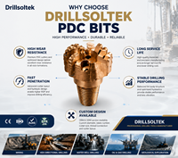 Буровые долота PDC Drillsoltek с 3, 4, 5, 6 лопастями для бурения твердых пород