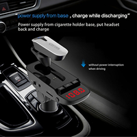 Émetteur FM 2-en-1 pour voiture avec casque BT amovible, appels mains libres, lecteur MP3 USB, adaptateur secteur pour voitures 12-24V