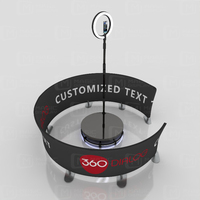 Support de fond de scène en aluminium à montage rapide avec logo personnalisé, barrière circulaire 360° avec ouverture de 3 pieds pour événements et photographie