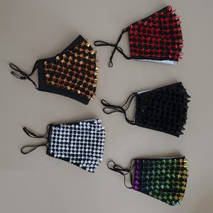 थोक हेलोलीन फैशन सूती कपड़े डिजाइनर पुनः प्रयोज्य सबलिमिनेशन पार्टी मास्क कस्टम लोगो के साथ - Product Image 6