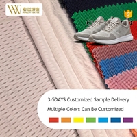 Vente en gros de tissus en maille respirants légers à haute élasticité 100% polyester de couleurs personnalisées pour la fabrication de tissus supérieurs de chaussures