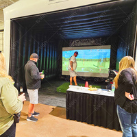 Prix usine Portable Cage d'entraînement de golf Simulateur de golf gonflable Projecteur Tente de tir avec écran