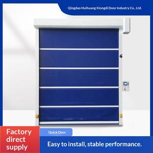 Porte de garage à enroulement rapide <span class=keywords><strong>RENPU</strong></span> en PVC et alliage d'aluminium, modèle 015, antivol, pour entrepôt frigorifique, design moderne de Qingdao, ouverture latérale électrique - Product Image 2