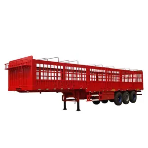 高质量3轴货物集装箱运输桩栅栏半挂车