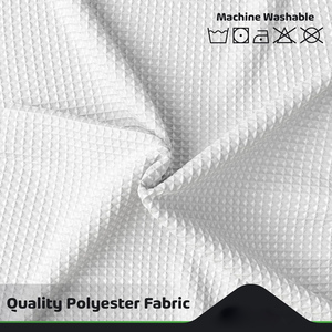 Cortina de Ducha de Lujo Más Vendida, Diseño Jacquard Liso, Tejido Waffle, 100% Poliéster, Ecológica, Blanca, 180x180cm, Diseño Clásico Moderno - Product Image 4