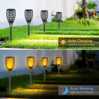 Antorcha Solar con 96 LED, Gran Llama, 3 Colores, IP66 Impermeable, ABS, para Jardín, Césped, Camino, Festival, Encendido/Apagado Automático del Anochecer al Amanecer