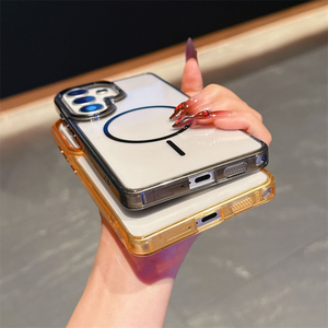 เคสโทรศัพท์แบบใสพร้อมแม่เหล็กสำหรับชาร์จไร้สายสำหรับ Samsung Galaxy S26 Ultra S25 S24 A57 ฝาหลังแข็งใส - Product Image 5