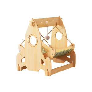 Vente en gros OEM/ODM : Lit hamac surélevé pour <span class=keywords><strong>chat</strong></span> en bois moderne, en forme de fusée, pour grands chats - Product Image 6