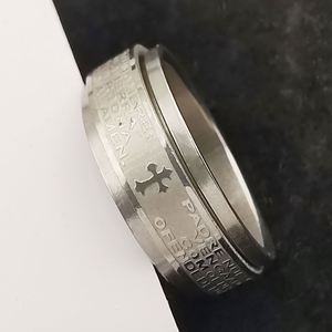 Wholesale Cross Men's <b>Ring</b> <b>Cheap</b> Trendy Titanium Christian Prayer Jewelry Chunky Silver Evergreat SM0545 Custom Size - Product Image 6