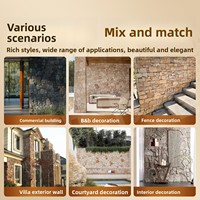 Tuiles murales extérieures en pierre culturelle imitation PU, panneaux décoratifs, motif géométrique abstrait, cour extérieure, villa, clôtures