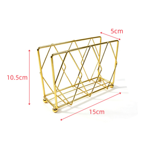 Porta Servilletas Geométrico de Metal Dorado <span class=keywords><strong>DaS</strong></span>, Dispensador Decorativo de Servilletas de Alambre para Mesa de Comedor, Cocina, Decoración de Mesa de Restaurante - Product Image 6