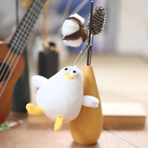 Portachiavi in peluche divertente e simpatico a forma di gabbiano, anatra o pollo, morbido giocattolo imbottito - Product Image 6